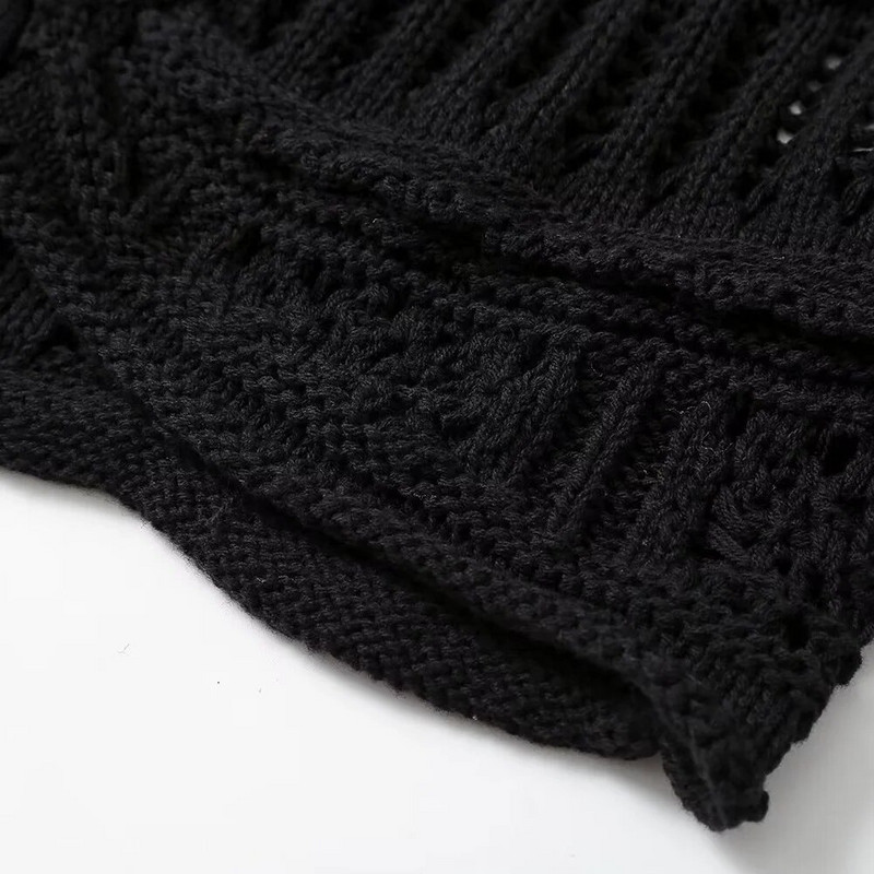 UNIZERA2023 Jesenski novi, ležerni, svestrani ženski kaput dugih rukava na vezanje, šuplji kratki pleteni kardigan