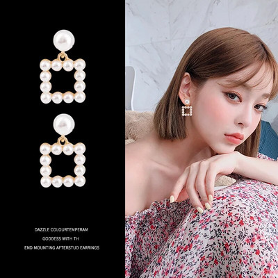 Zelta un sudraba krāsas apaļas pērļu imitācijas auskari sievietēm Luksusa kristāla auskari sieviešu krelles