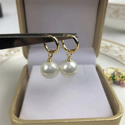 Zelta un sudraba krāsas apaļas pērļu imitācijas auskari sievietēm Luksusa kristāla auskari sieviešu krelles