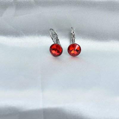 8MM raznobojne okrugle kristalne naušnice Poklon za vjenčanje od nehrđajućeg čelika Plavi geometrijski nakit Bijoux Femme