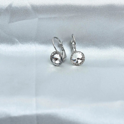 8MM raznobojne okrugle kristalne naušnice Poklon za vjenčanje od nehrđajućeg čelika Plavi geometrijski nakit Bijoux Femme