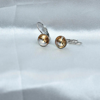 8MM raznobojne okrugle kristalne naušnice Poklon za vjenčanje od nehrđajućeg čelika Plavi geometrijski nakit Bijoux Femme