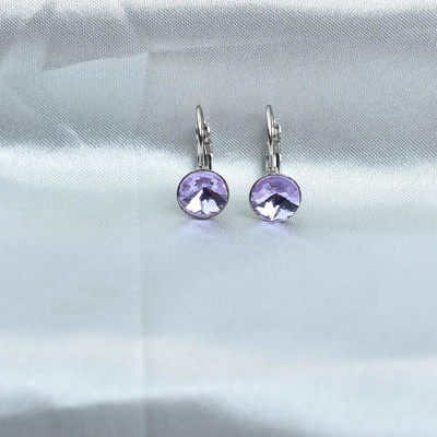 8MM raznobojne okrugle kristalne naušnice Poklon za vjenčanje od nehrđajućeg čelika Plavi geometrijski nakit Bijoux Femme