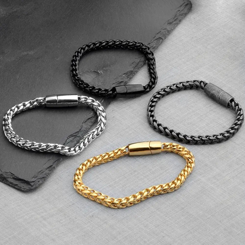 Vintage karika lanca od nehrđajućeg čelika, muška narukvica, ručno izrađene punk rock narukvice, muški ručni nakit, dodatak, poklon za muškarce, dečka