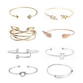 Modne žičane posrebrene pozlaćene proširive narukvice s manžetama Narukvice Djevojke Žene Dame Bohemia Boho indijske narukvice