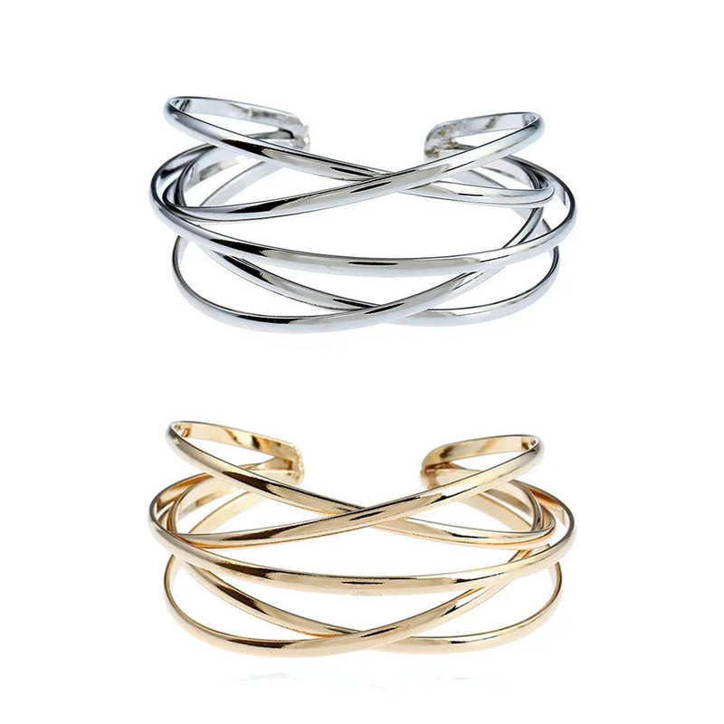 Modne žičane posrebrene pozlaćene proširive narukvice s manžetama Narukvice Djevojke Žene Dame Bohemia Boho indijske narukvice