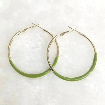 Novi dolazak, jednostavne modne crno-bijele emajlirane velike naušnice s prstenom za žene, istaknuti nakit Pendientes