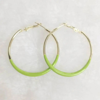 Novi dolazak, jednostavne modne crno-bijele emajlirane velike naušnice s prstenom za žene, istaknuti nakit Pendientes