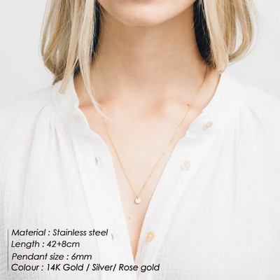 Minimalistička okrugla ogrlica s privjeskom za žene Ogrlica od nehrđajućeg čelika za ključnu kost s dugim lancem Modni nakit Impresivan poklon za djevojku