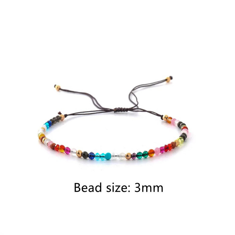 Netaisyklingi natūralūs 3 mm karoliukai pinti įvyniojami jogos apyrankės vyrams moteriškos virvelės apyrankės Spalvoti pakabukai krištoliniai karoliukai „pasidaryk pats“ papuošalai