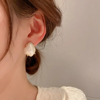 JWER Нови елегантни френски барокови перлени обеци Корейска мода Нередовни бижута за жени Момичета Изискани необичайни аксесоари