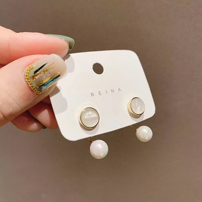 JWER jauni eleganti franču baroka pērļu auskari korejiešu modes neregulāras rotaslietas sievietēm, izsmalcināti neparasti aksesuāri