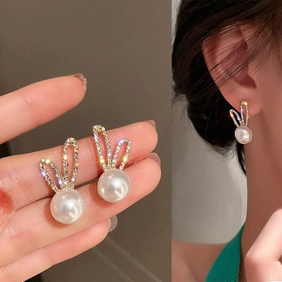 JWER jauni eleganti franču baroka pērļu auskari korejiešu modes neregulāras rotaslietas sievietēm, izsmalcināti neparasti aksesuāri