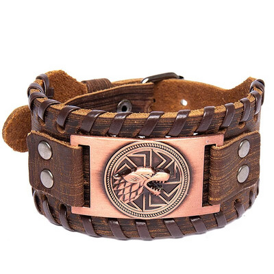 Creative Wolf Head Totem Viking Bracelet Ανδρικό βραχιόλι Νέα μόδα Δερμάτινα υφαντά αξεσουάρ Κοσμήματα πάρτι Κοσμήματα Hip Hop Punk