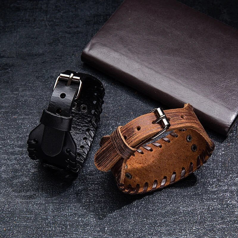 Kreatív Wolf Head Totem Viking karkötő Férfi karkötő Új divatos bőr szőtt kiegészítők party ékszerek Hip Hop punk ékszerek