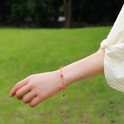 CARLIDANA Trendy narukvica s privjescima od 3 cvijeta za žene Bohemija Lanac od šarenih perli od tratinčica Narukvica od nehrđajućeg čelika Besplatna dostava