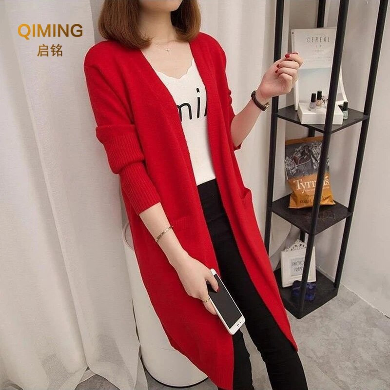 Ženski pulover Ženski kaput Proljeće Jesen Zima Korejski široki pleteni gornji dio Ženski dugi džemperi Ženski džemperi Modni gornji dijelovi