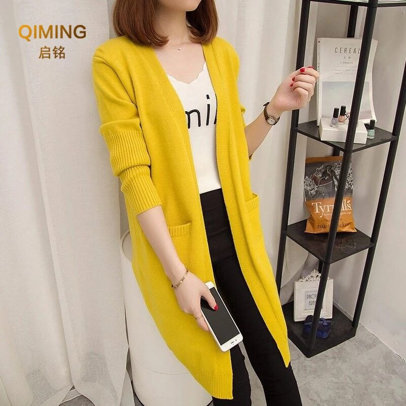 Ženski pulover Ženski kaput Proljeće Jesen Zima Korejski široki pleteni gornji dio Ženski dugi džemperi Ženski džemperi Modni gornji dijelovi