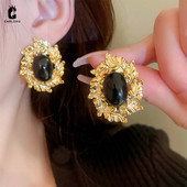 Viduslaiku vintage akrila ovāls metāla lapu ģeometriski auskari franču galma stilā eleganti auskari sievietēm sieviešu rotaslietas