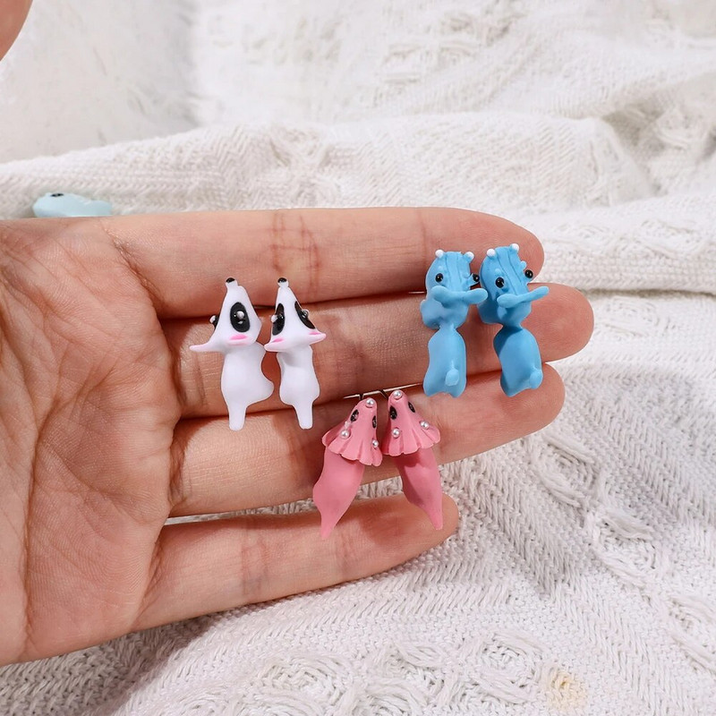 1 Pāris Auss ļipiņas Dzīvnieku koduma auskari Sievietēm multfilma Haizivju dinozauru sveķu auskari Ausu kniedes kodums meitenēm auskari dārgakmeņu dāvana