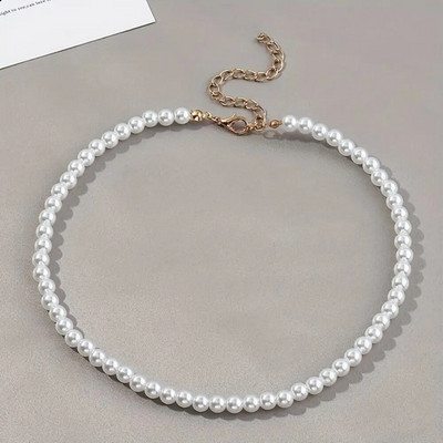 Vintage stila vienkāršas dabīgas saldūdens pērļu ķēdes kaklarotas sievietēm kāzu mīlestības dāvanu kaklarotas modes šarms rotaslietas