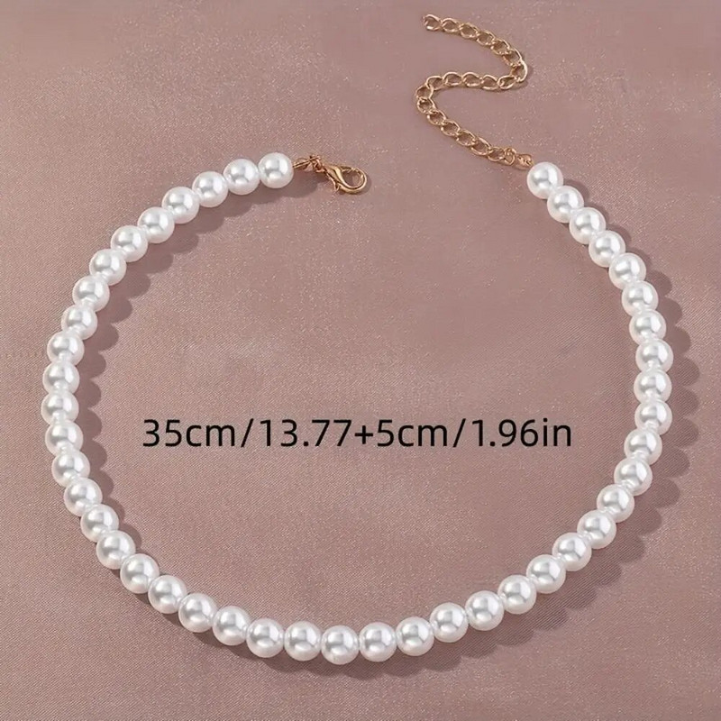 Vintage stila vienkāršas dabīgas saldūdens pērļu ķēdes kaklarotas sievietēm kāzu mīlestības dāvanu kaklarotas modes šarms rotaslietas