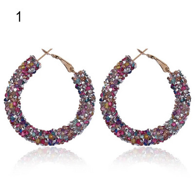 Jauni 1 pāris ģeometriski apļveida apaļi auskari sievietēm Brincos kubiskā cirkonija savīti auskari zelta krāsā ballītes rotaslietas dāvana