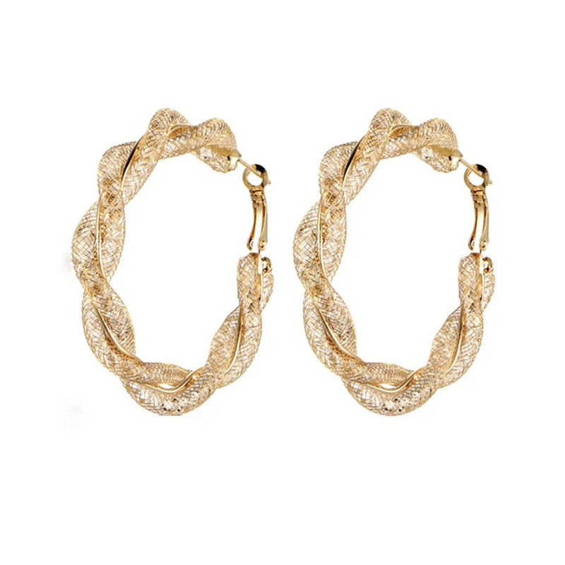 Jauni 1 pāris ģeometriski apļveida apaļi auskari sievietēm Brincos kubiskā cirkonija savīti auskari zelta krāsā ballītes rotaslietas dāvana