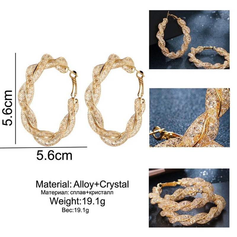 Jauni 1 pāris ģeometriski apļveida apaļi auskari sievietēm Brincos kubiskā cirkonija savīti auskari zelta krāsā ballītes rotaslietas dāvana