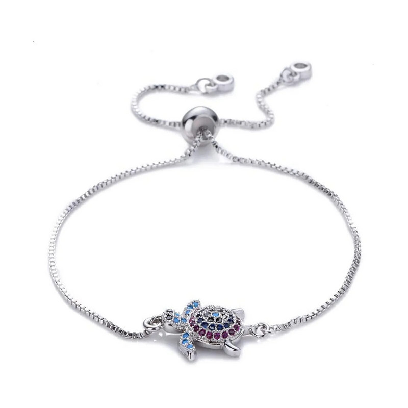 Lucky Lovely ezüst színű keresztek szerelmes szív teknős karkötő nőknek rozsdamentes acél lánc karkötők női ékszer ajándék