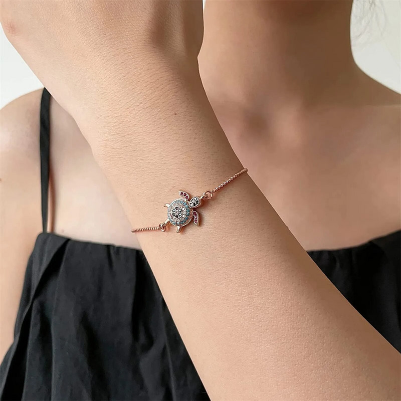 Lucky Lovely ezüst színű keresztek szerelmes szív teknős karkötő nőknek rozsdamentes acél lánc karkötők női ékszer ajándék