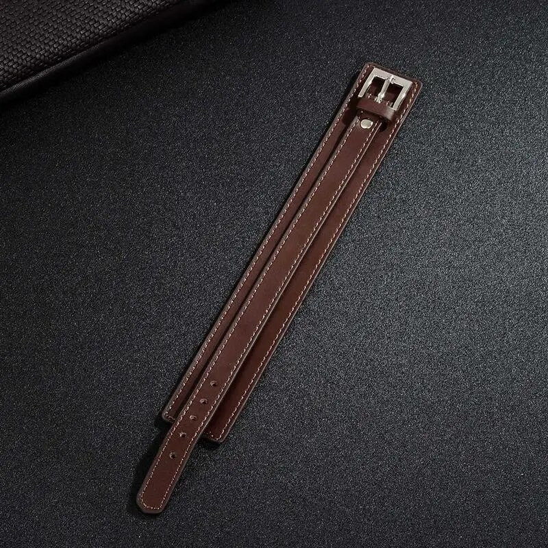 Jiayiqi modes vīriešu ādas rokassprādzes aproču virves rokassprādze dubultā plata melna brūna krāsa vintage panku unisex rotaslietas aproce dāvanas