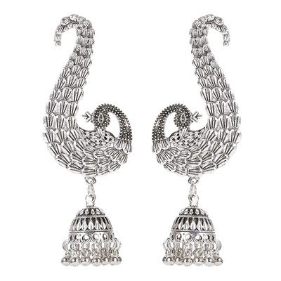 Cercei geometrici turci Jhumka pentru femei noi, etnici, vintage, bijuterii indiene, cercei suspendați cu ciucuri de culoare aurie, bijuterii pentru curcan