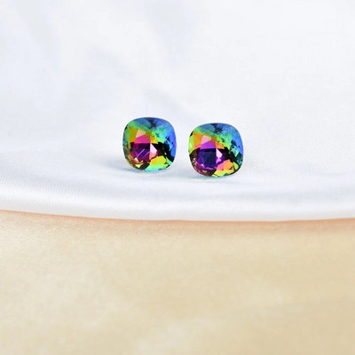 Moderni minimālisma krāsaini kvadrātveida kristāla auskari sievietēm ģeometriski rotaslietas sieviešu kāzu ballītes dāvanas Boucle D'Oreille