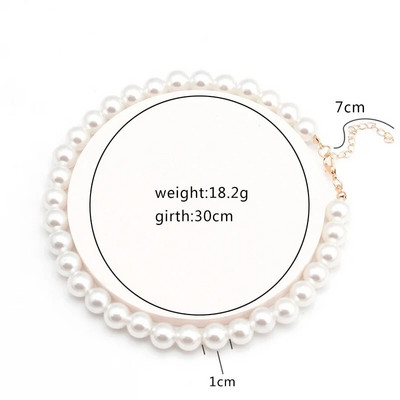 Κομψό Big White Imitation Pearl Beads Choker Chain Clavicle κολιέ Γυναικείο Κοσμήματα Γάμου 2021 Νέο