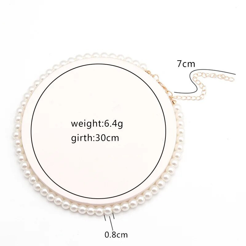 Κομψό Big White Imitation Pearl Beads Choker Chain Clavicle κολιέ Γυναικείο Κοσμήματα Γάμου 2021 Νέο