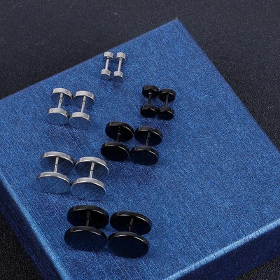 1 τμχ Punk Titanium Barbell Gothic Stud σκουλαρίκια για Άντρες Γυναικείες κοσμήματα σώματος με τρύπημα για πρόληψη αλλεργίας Brincos Bijoux