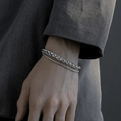 2023. gads. Jauna, moderna panku beztaukuma tērauda kubiešu ķēde vīriešu rokassprādze Klasiska personības platuma ķēdes rokassprādze vīriešiem sievietēm, rotaslietas dāvana