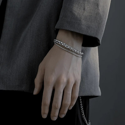 2023. gads. Jauna, moderna panku beztaukuma tērauda kubiešu ķēde vīriešu rokassprādze Klasiska personības platuma ķēdes rokassprādze vīriešiem sievietēm, rotaslietas dāvana