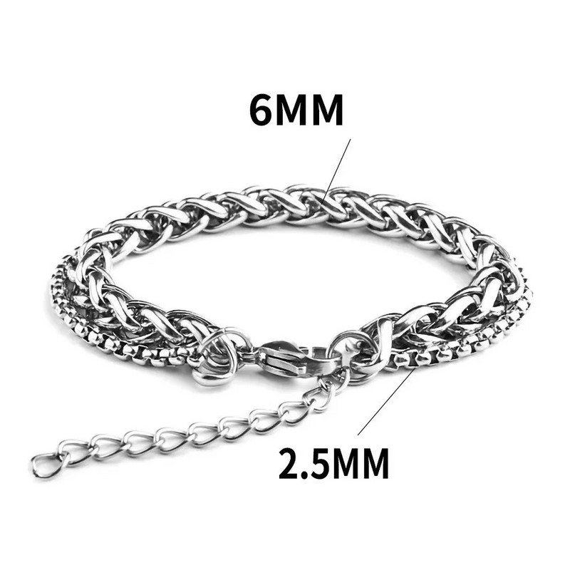 2023. gads. Jauna, moderna panku beztaukuma tērauda kubiešu ķēde vīriešu rokassprādze Klasiska personības platuma ķēdes rokassprādze vīriešiem sievietēm, rotaslietas dāvana