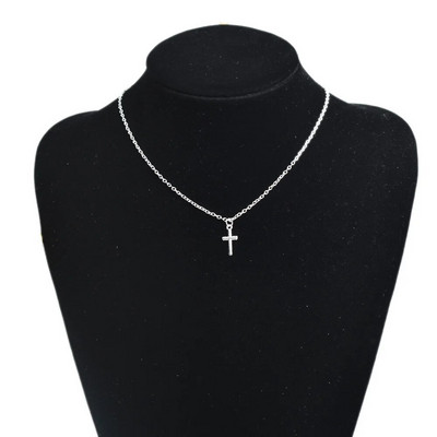 Vienkāršs krusts Kuloni Kaklarotas Sieviešu Sudraba Krāsa Ķēdes Kaklarota Sieviešu Bohēmijas Metāla Juvelierizstrādājumi Bijoux apkakles