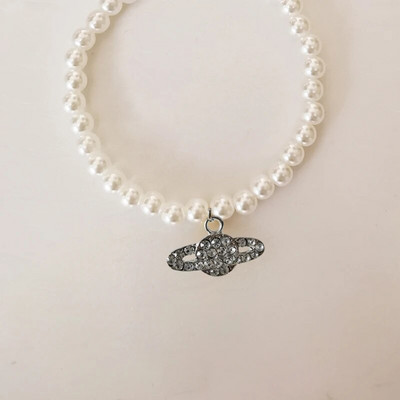 Βραχιόλι με αλυσίδα μαργαριταριών για γυναίκες Saturn Planet Κοσμήματα μόδας Γυναικεία ένθετα ζιργκόν Πολυτελή δώρα