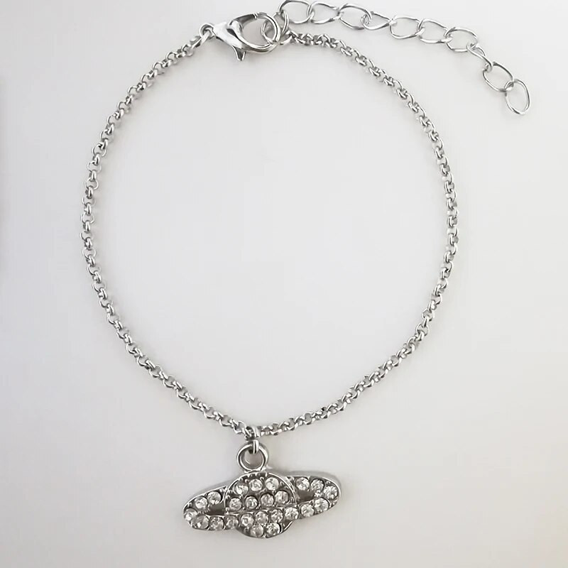 Βραχιόλι με αλυσίδα μαργαριταριών για γυναίκες Saturn Planet Κοσμήματα μόδας Γυναικεία ένθετα ζιργκόν Πολυτελή δώρα