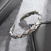 Ρετρό Ασημί Χρώμα Απλό Ρυθμιζόμενο Πλεκτό Βραχιόλι σε σχήμα C κατάλληλο για μοντέρνα casual κοσμήματα ανδρών και γυναικών