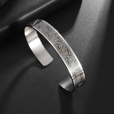 Ρετρό Ασημί Χρώμα Απλό Ρυθμιζόμενο Πλεκτό Βραχιόλι σε σχήμα C κατάλληλο για μοντέρνα casual κοσμήματα ανδρών και γυναικών