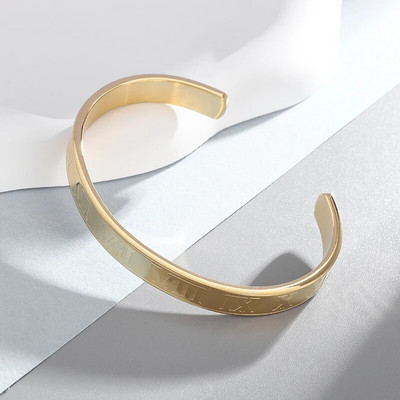 Ρετρό Ασημί Χρώμα Απλό Ρυθμιζόμενο Πλεκτό Βραχιόλι σε σχήμα C κατάλληλο για μοντέρνα casual κοσμήματα ανδρών και γυναικών