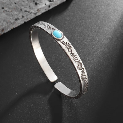 Ρετρό Ασημί Χρώμα Απλό Ρυθμιζόμενο Πλεκτό Βραχιόλι σε σχήμα C κατάλληλο για μοντέρνα casual κοσμήματα ανδρών και γυναικών