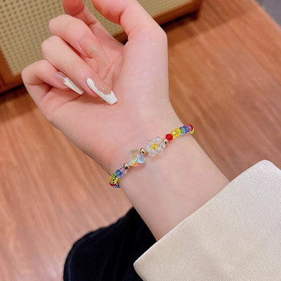 Vintage karkötő szél tiszta víz zöld utánzat jáde kalcedon nyitó Dingdang karkötő női csengő édes ékszer ajándék