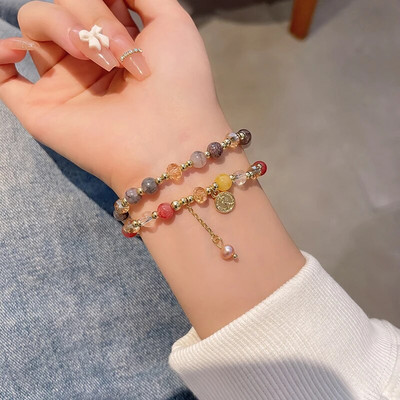 Vintage karkötő szél tiszta víz zöld utánzat jáde kalcedon nyitó Dingdang karkötő női csengő édes ékszer ajándék