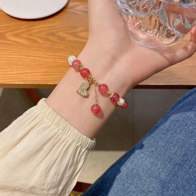 Vintage karkötő szél tiszta víz zöld utánzat jáde kalcedon nyitó Dingdang karkötő női csengő édes ékszer ajándék